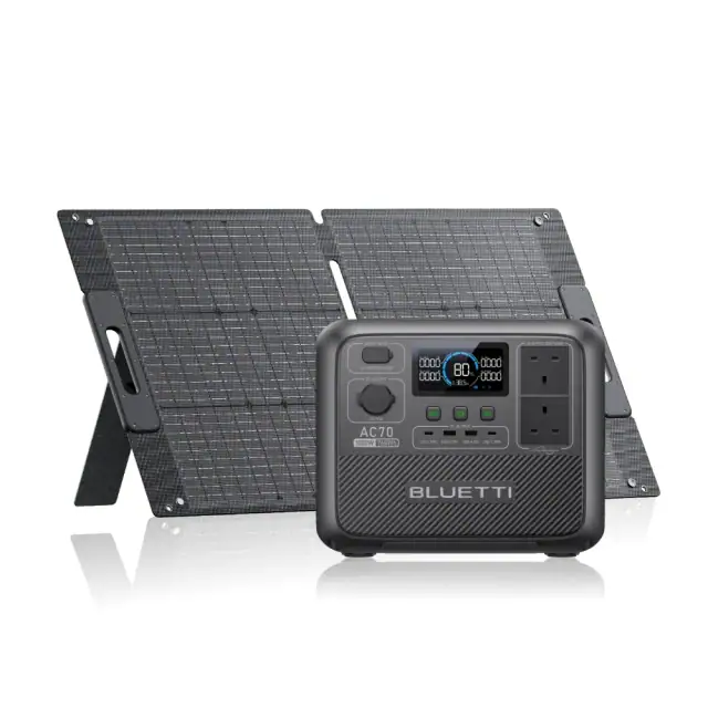BLUETTI AC70 + 100W Solar Panel